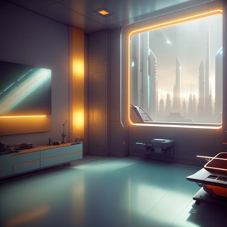 A Gorgeous Sci - Fi Bedroom Matte Painting By John Harris, S...