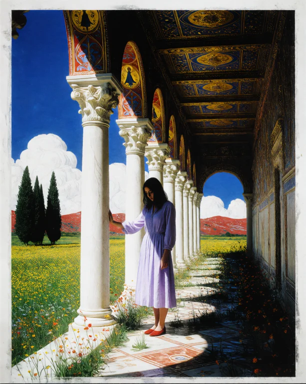 Zidiusart A Woman Stands In Quiet Stillness Inside A Vast Co...