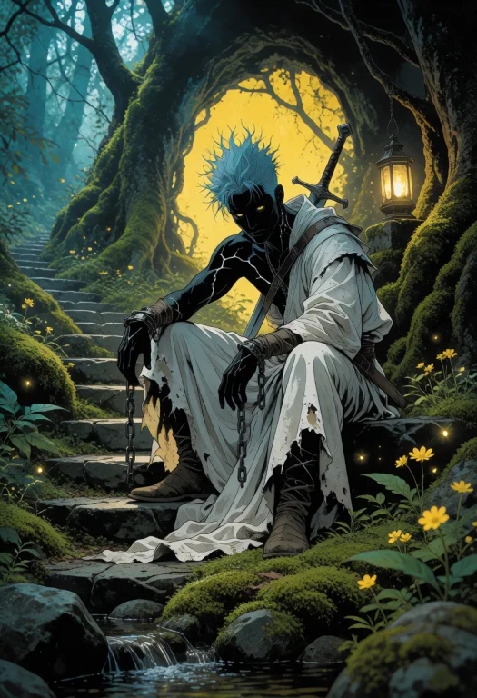 A Mixed Media Illustration Combining Painterly Fantasy Conce...