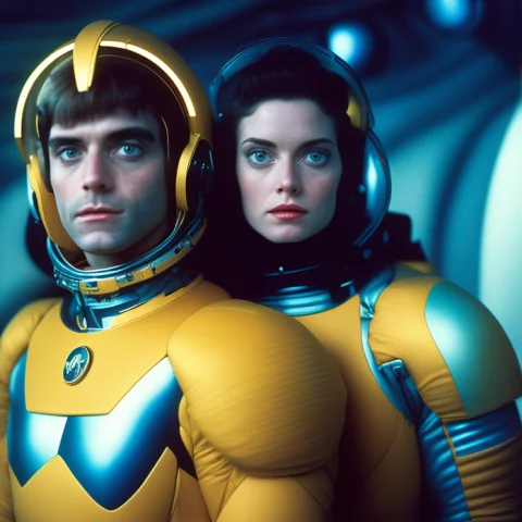 Mdj Style, Solaris Film Still With Beautiful Sci-fi Girl And... — Stable Diffusion AI Prompt: mdj style, Solaris film still with beautiful sci-fi girl and a handsome guy in s...