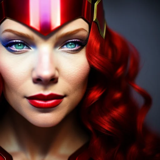 Gwoman Cosplaying As Scarlet Witch, Au Naturel, Hyper Detail...