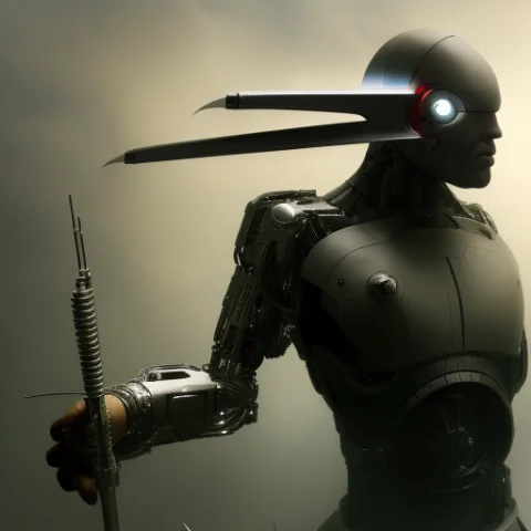 Threatening Cyborg, Cyber, Punk, Piotr-jablonski — Stable Diffusion AI Prompt: Threatening cyborg, cyber, punk, piotr-jablonski
