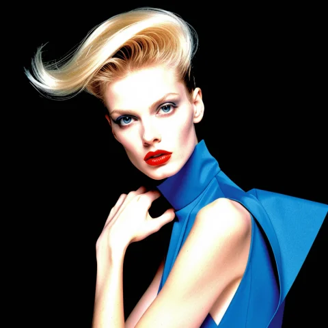 Supermodel, In The Style Of Thierry Mugler, 1980s Haute Cout... — SDXL AI Prompt: supermodel, In the style of Thierry Mugler, 1980s haute couture, avant-garde cyb...