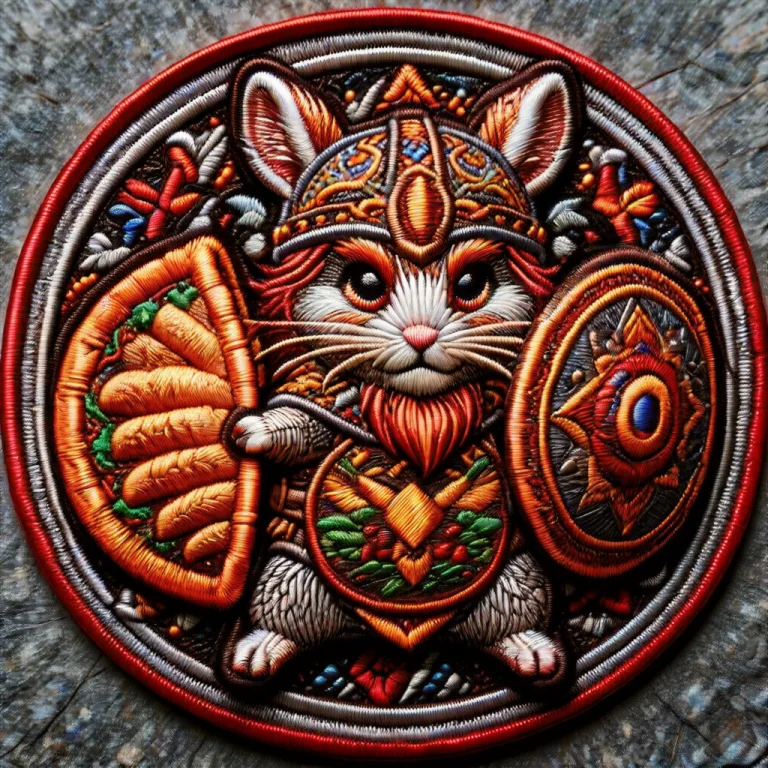 A Detailed Tactile Embroidered Emblem Patch Of A Fierce Viki...