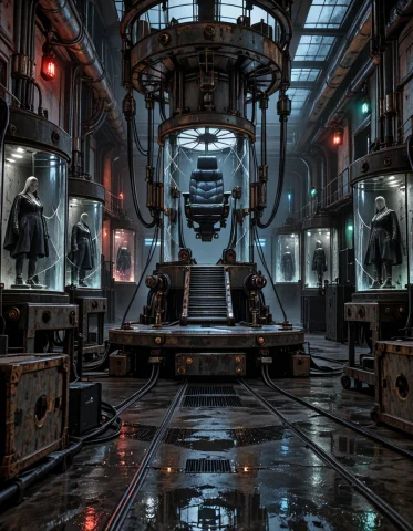 Abandoned Toy F4ct0ry, Toy Maker Transformation Laboratory,... — Stable Diffusion AI Prompt: abandoned toy f4ct0ry, Toy Maker transformation laboratory, empty mechanical con...