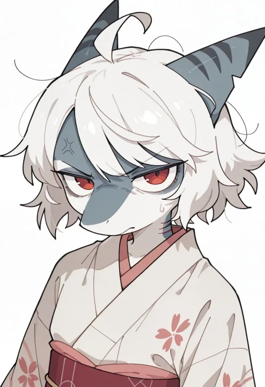 Shark Girl, White Hair, Furry, Fluffy, 1girl, Solo, Looking...