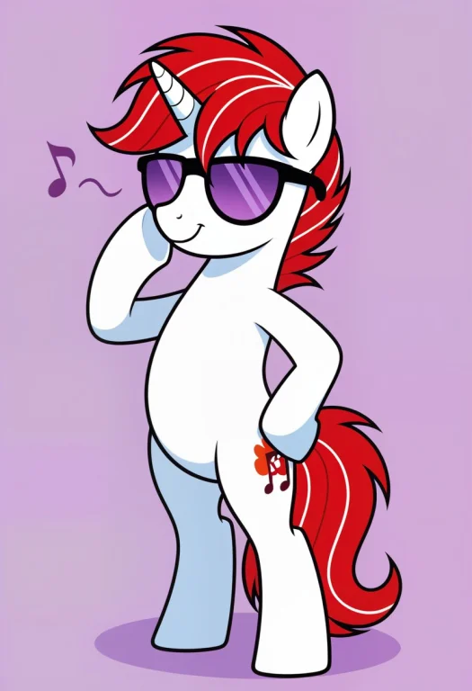 Solo, One Dj Pon-3, White Unicorn Pony, Spiky Blue And Cyan...