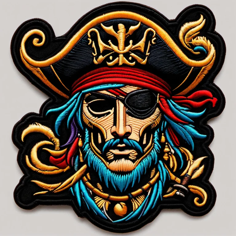 Big Black Patch Showing The Head Of A Pirate With A Big Blac...