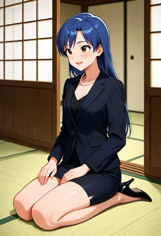 Masterpiece, 1girl, Idolmaster, Kisaragi Chihaya, Black Blou...