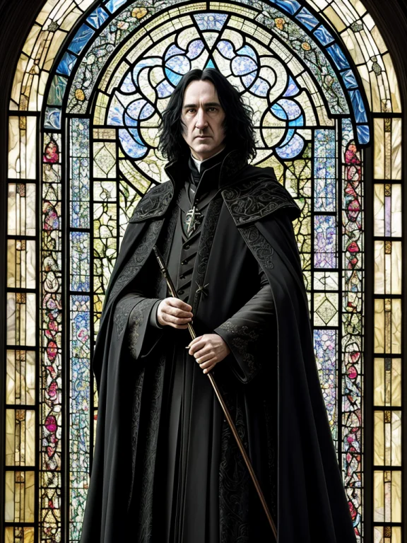 Breathtaking Detailed Painting Of Severus Snape With Long Cl...