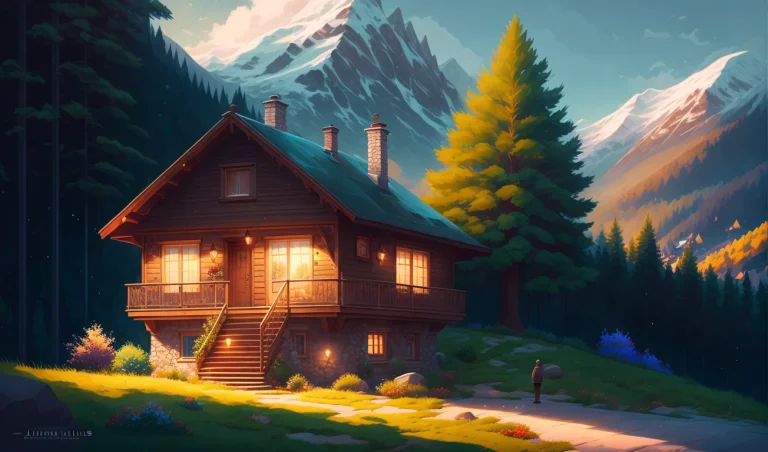 A Moment Of Pure Bliss In Front Of The Small House On A Moun...