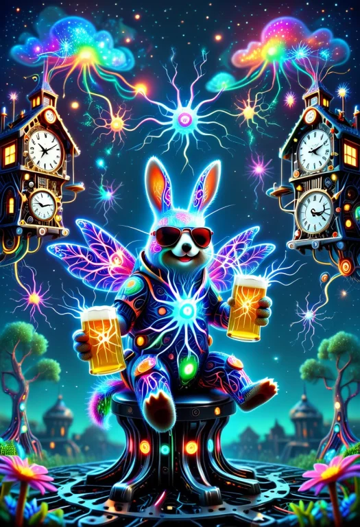 A Warrior Made Of Distinctive Cosmic Glow Spiking Neurons St...