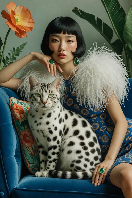 Highleveldescriptiona Stylized Surrealist Portrait Of A Chic...