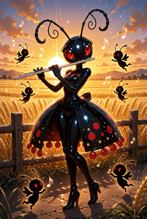 An Insectoid Creature, A Slender Humanoid Ant Girl With A Po...