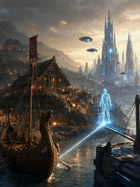 A Wide Cinematic Digital Illustration Shows A Dramatic Fanta...