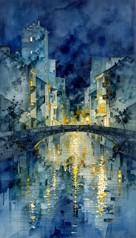 A Luminous, Ethereal Painting Depicting A Cityscape Reflecte...