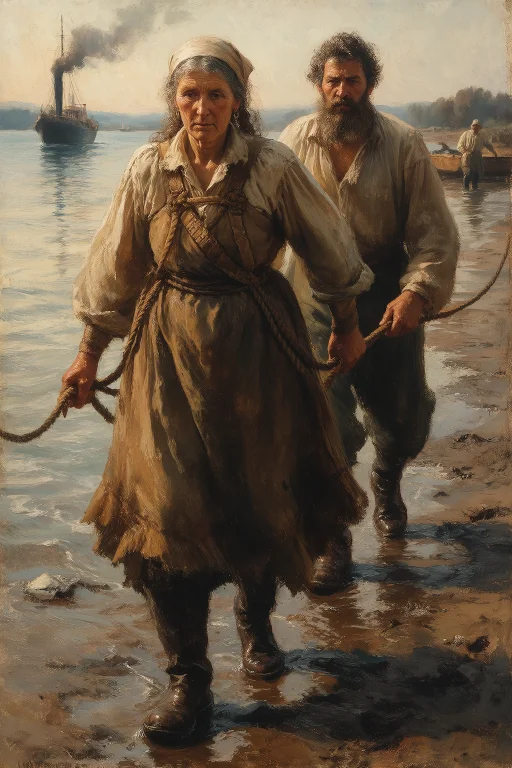 In The Style Of Ilya Repin, Full-body Russian Realist Group...