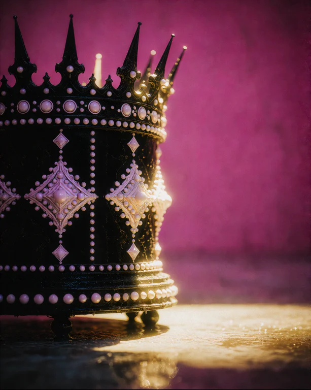 Zidiusart A Black Ornamental Structure With A Spiked Crown A...