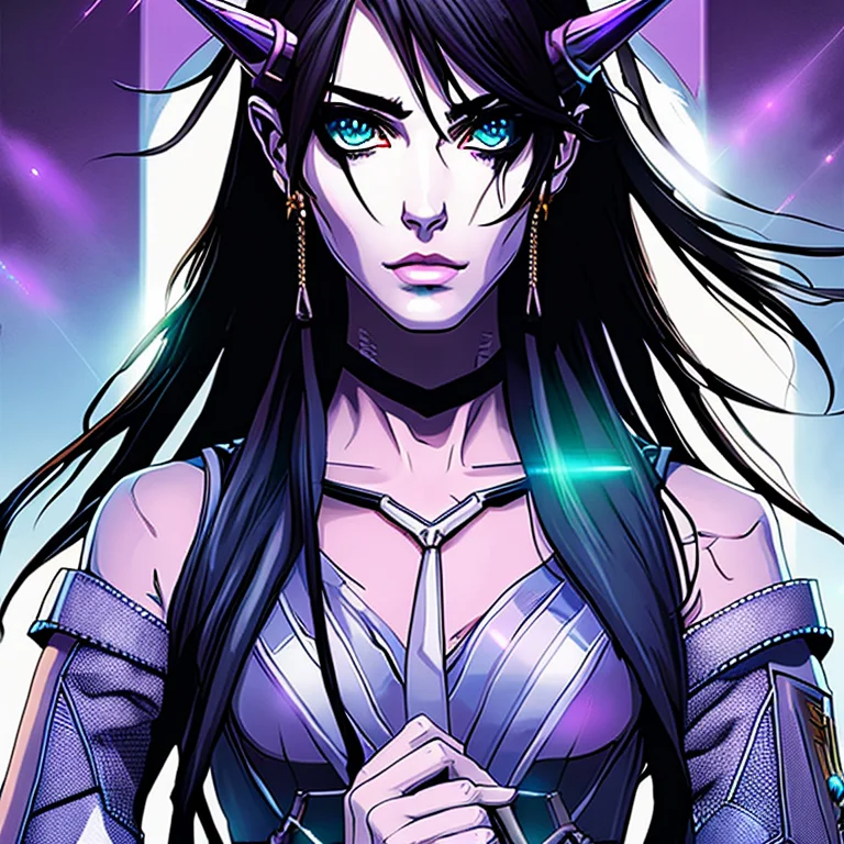 Inkpunklite768 Potrait Of Cyberpunk Witches ,square Image, T...