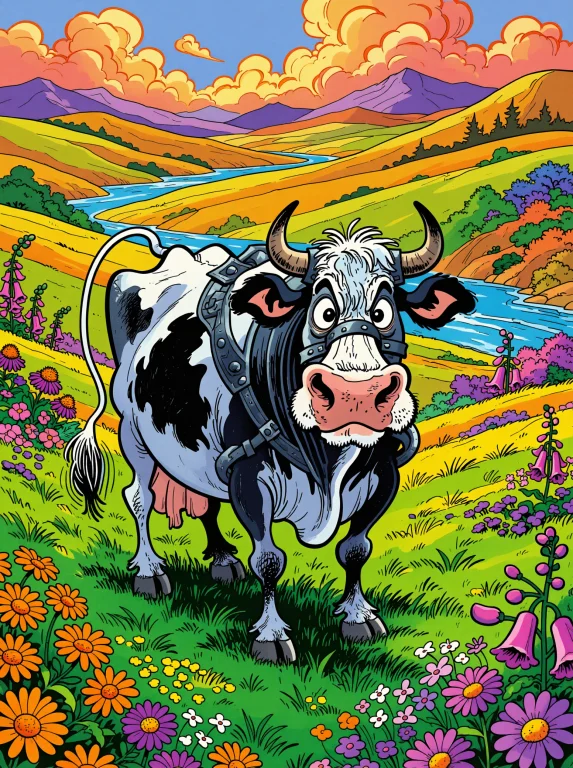 Comic Style This Is A Vivid, Painterly Illustration Featurin...