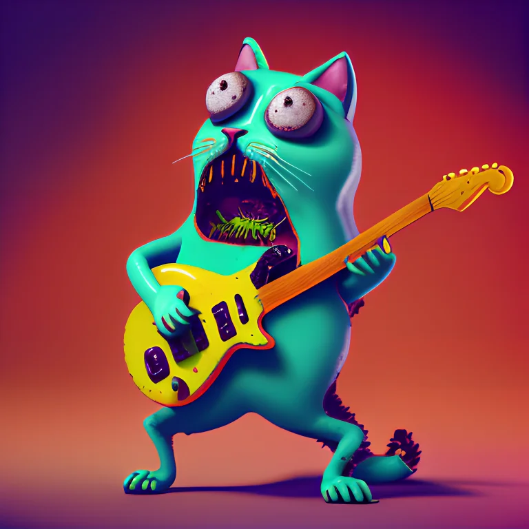 Cat Playing Guitar, Foodcrit, Shocked Eyes, Long Whiskers, H...