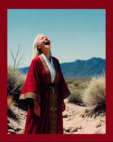 Dcfrcanma. A Woman In A Deep Red Ceremonial Robe Embroidered... — Stable Diffusion AI Prompt: / DCFRCANMA./ A woman in a deep red ceremonial robe embroidered with gold trim s...