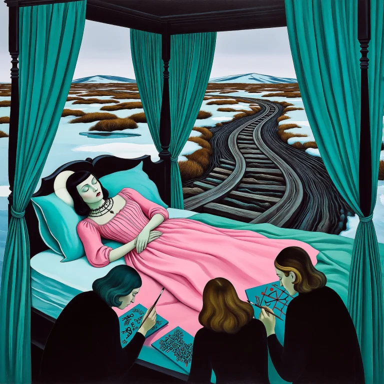 Lorazptagk2e101 A Goth Princess Sleeping In A Four-poster Be...