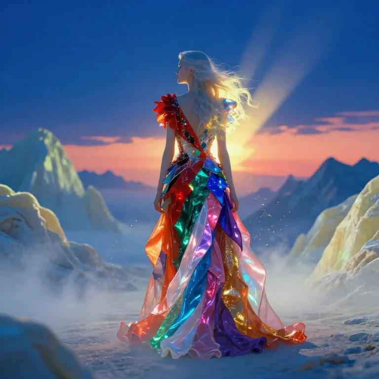 Medium Shot, Eye-level Profile Of An Ethereal Woman Walking...