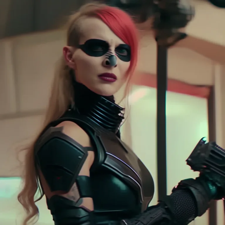 Cute Woman, Threatening Cyborg, Cyber, Punk, Skull, Warhamme...