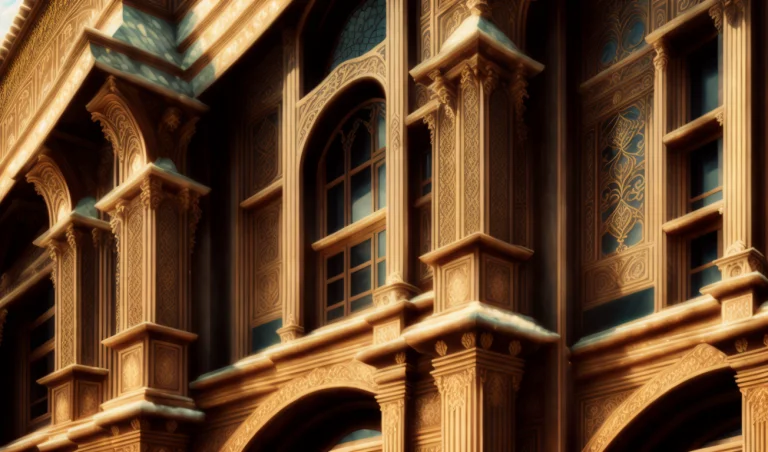 A Close-up Of Intricate Architectural Details On A Historica...