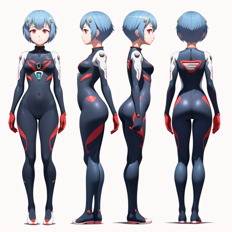 Highly Detailed Full Body Charturner Of Rei Ayanami Evangeli...