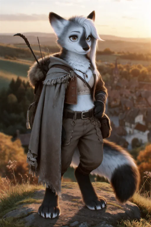 Ph0tika, Anthropomorphic, A Dog Woman With Fluffy White And...