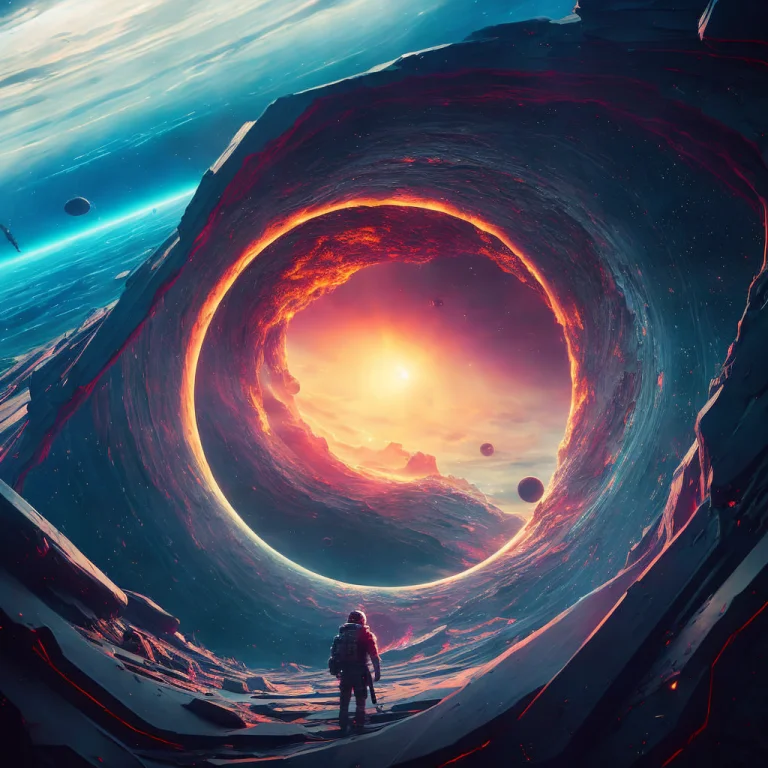 A Black Hole In Space, Cinematic, Dramatic, Majestic, Detail...