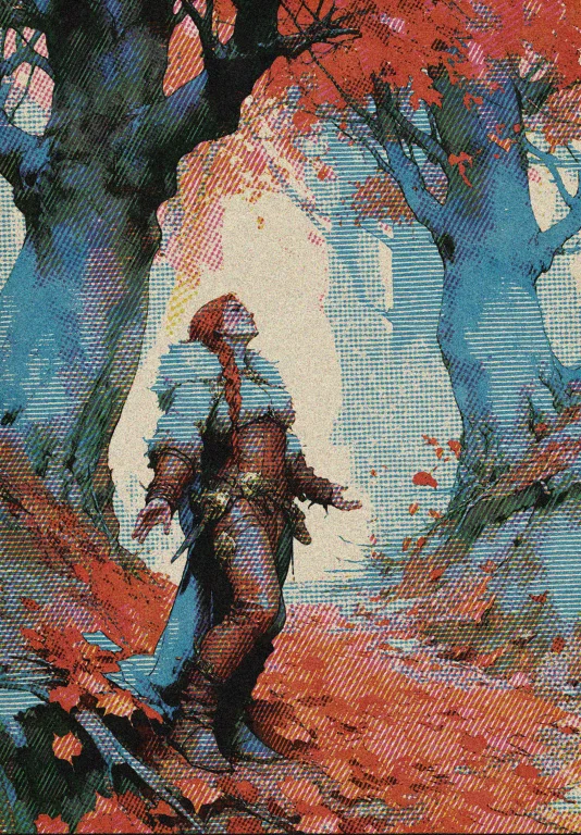 Watercolorinks A Figure With Reddish-brown Hair Braided Down...