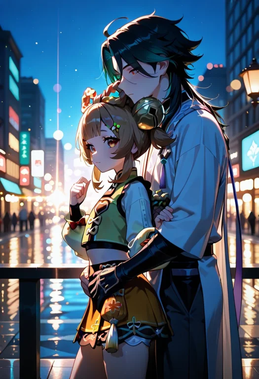 Side View , 1boy And 1girl, Couple, 1boy Xiao, 1girl Yaoyaog...