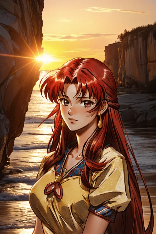 1girl, Loraanirl0.8 Anirl, Homely Burly Ishtar, Dark, Red Ha...