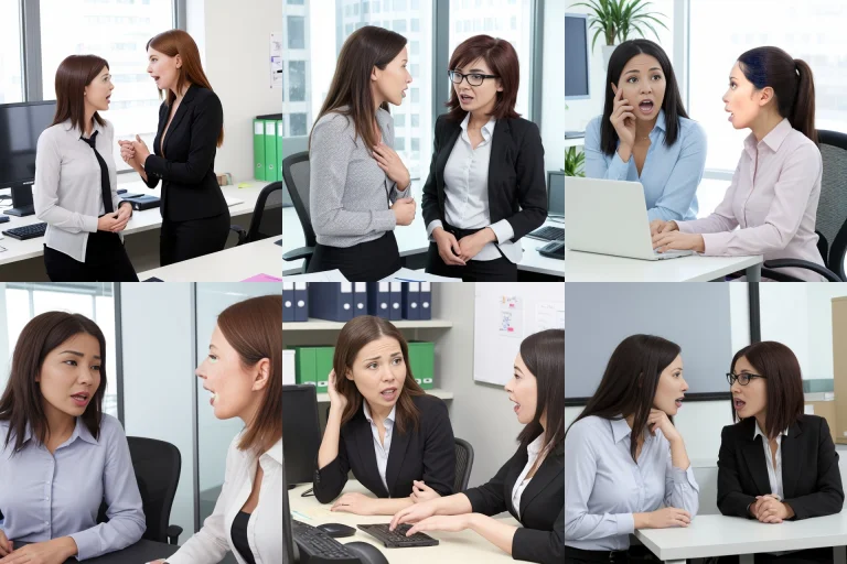 Two Women Talking In The Office