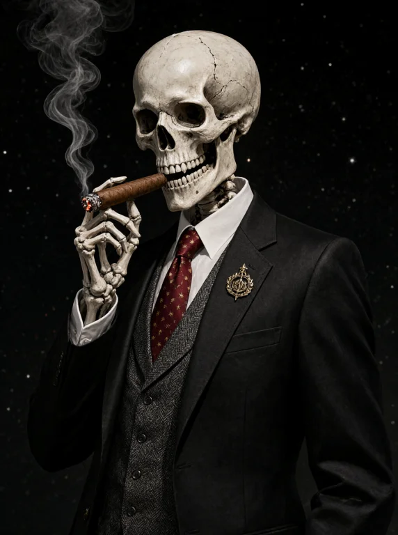 Create A Highly Stylized And Striking Depiction Of A Skeleta...