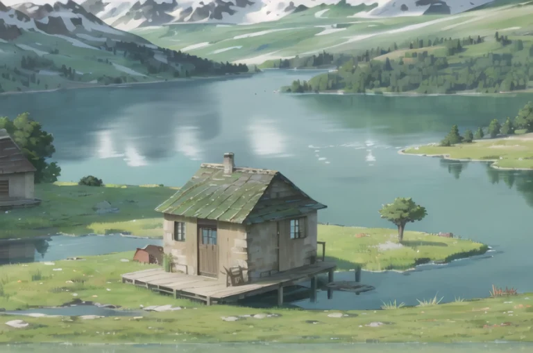 Howlbgs, Grass, Lake, Cabin, Lorahowlbgs1