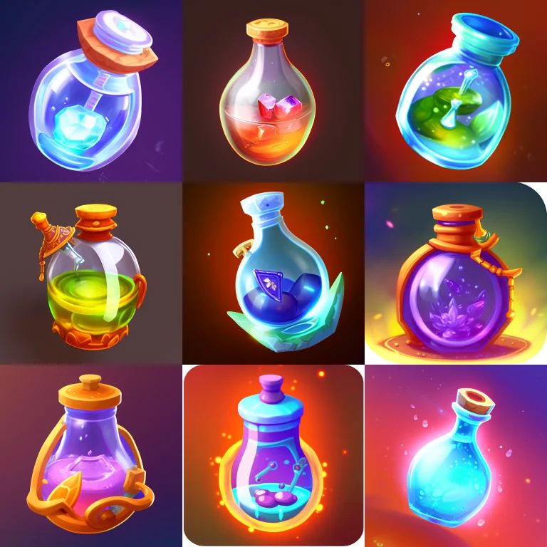 Fantassified Icon, An Intricate Magical Potion, 8k, Centered