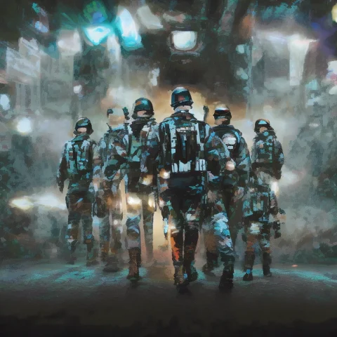 Photo Glitchstick1 A Parallel Dimension Of Super-soldiers Lo... — Stable Diffusion AI Prompt: photo (glitchstick:1) a parallel dimension of super-soldiers 