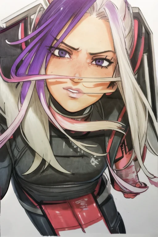 1girl, White Hair, Long Hair, Techwear Lorastrlxsslora1, Mas...