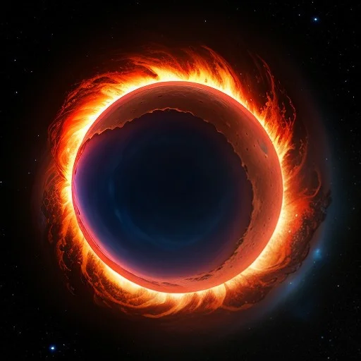 Breathtaking, Hdr, Photo Of A Parasitic Moon With Large Lava...