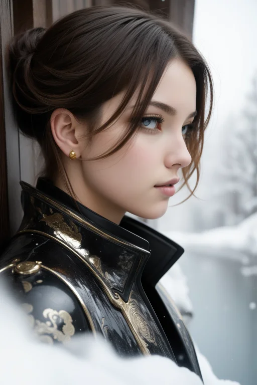 1girl, Dark Digital Artwork, Behance, Side-profile Of A Pres...