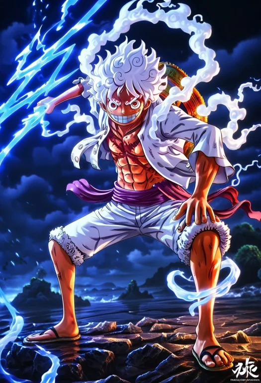 2d A 1luffy Gear 5 In Wano, Best Quality, Masterpiece, Detai...