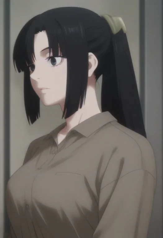 Reiwaamane, Black Eyes, Black Hair, Long Hair, Ponytail, Par...