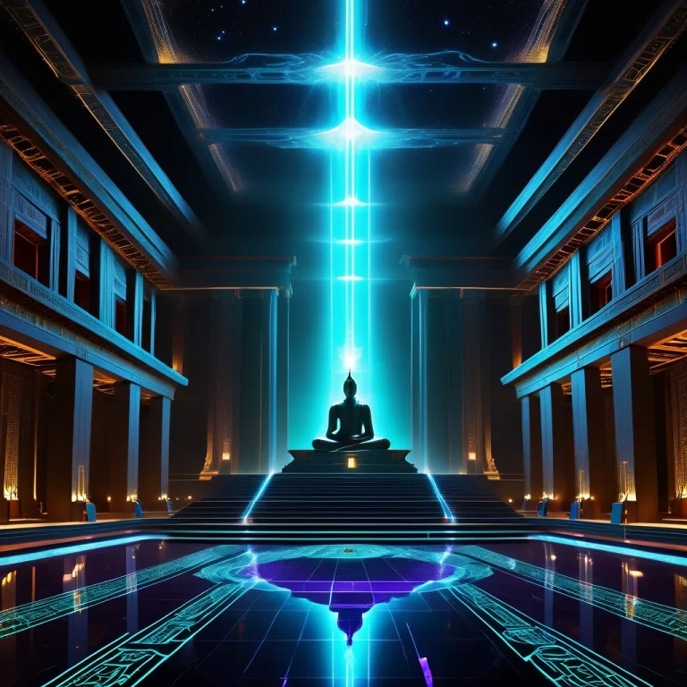 A Gigantic Ancient Alien Temple Floating In The Darkness Of...
