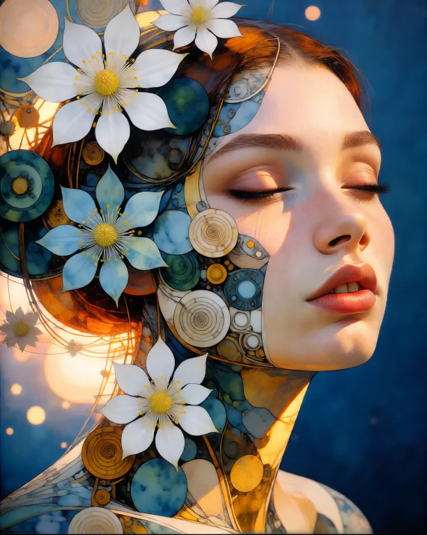 Bradhamel Art Style A Womans Face In Profile Tilted Slightly...