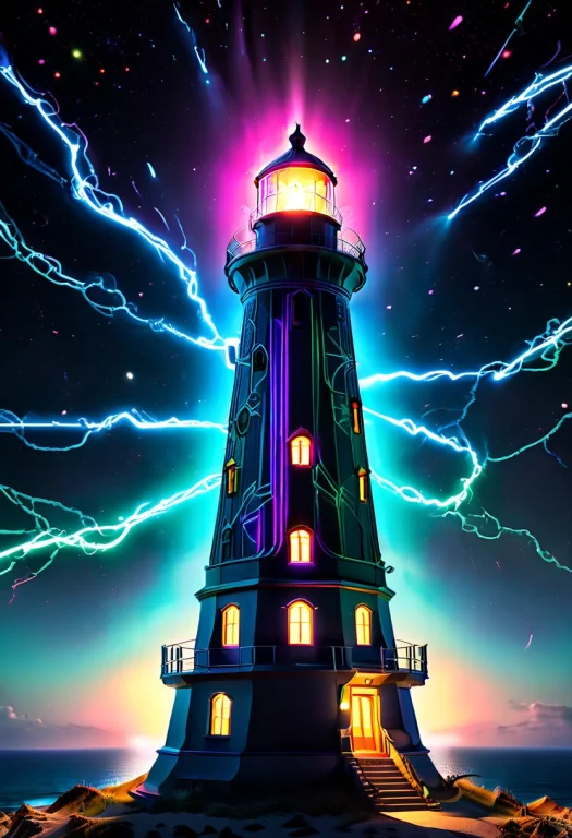 Lorabiolumins V11 Lighthouse, Neon Lights, Glowing, Glowing...