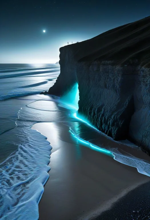 Cinematic Wide Landscape Shot Of A Coastal Cliff With A Clea...